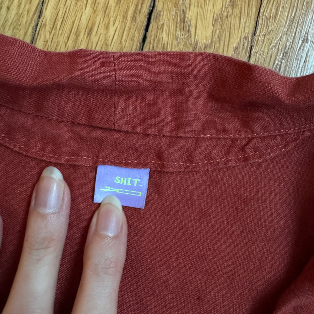 Red Linen Top - Picture 3 of 5